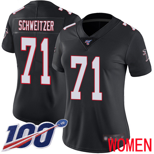Atlanta Falcons Limited Black Women Wes Schweitzer Alternate Jersey NFL Football #71 100th Season Vapor Untouchable->youth nfl jersey->Youth Jersey